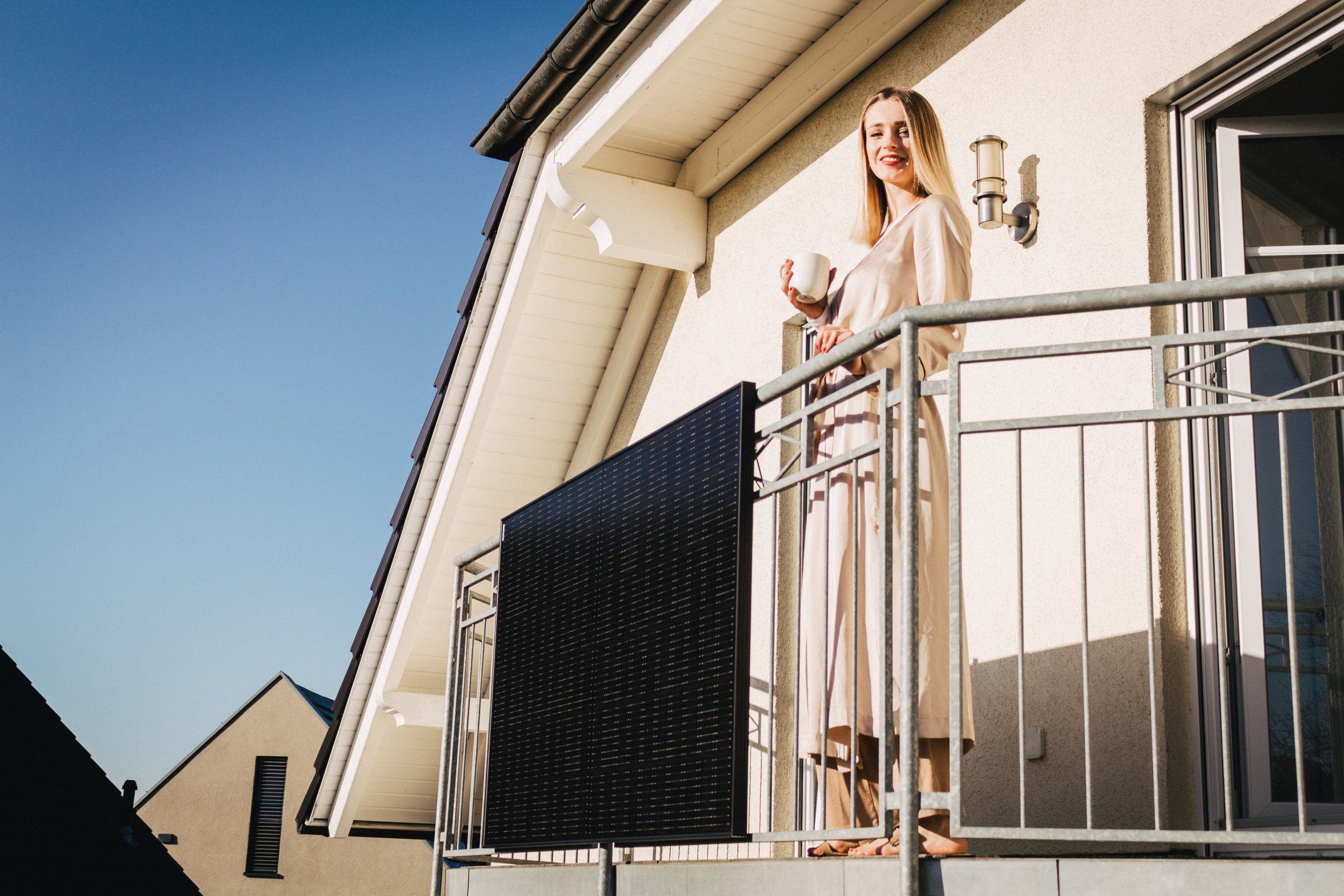 Solarpanel am Balkon
